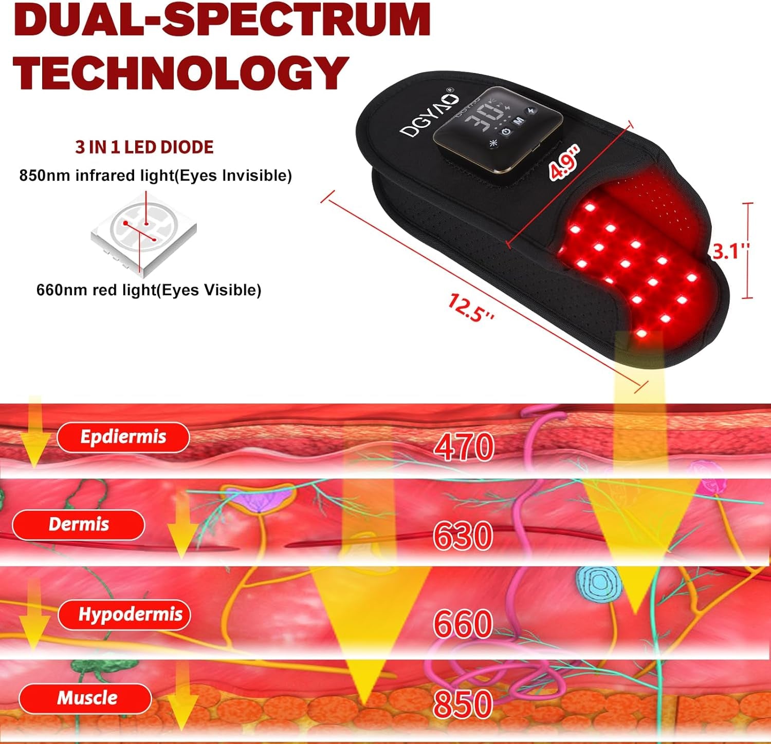 Cordless Red Light Therapy for Foot Slipper near Infrared Light Therapy Device for Feet Toes Instep Pain Relief Led Portable Wearable Rechargeable with 4000Mah Battery