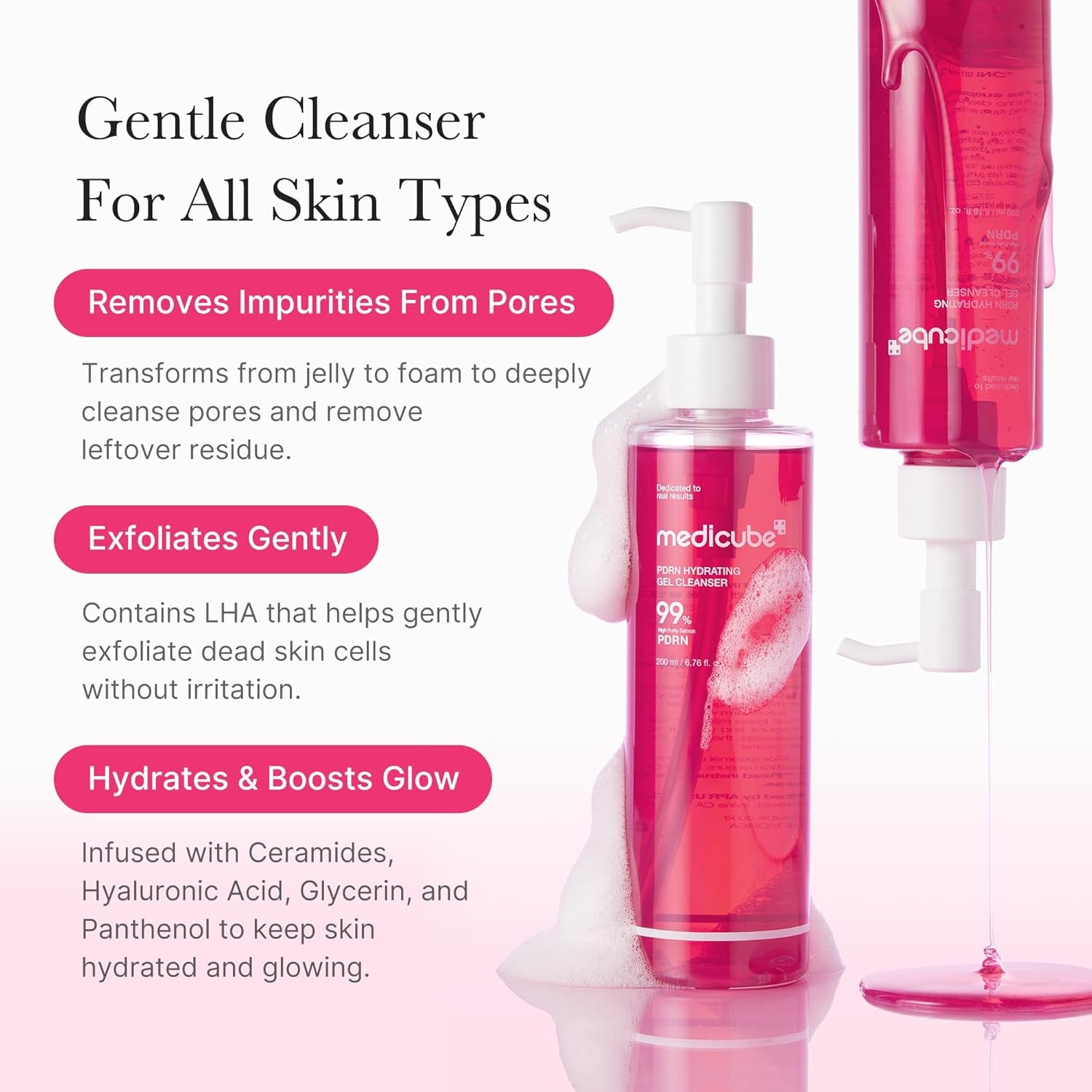 Gentle Cleansing Duo: Zero Foam Cleanser and PDRN Jelly to Foam Cleanser | Deep and Hydrating Skincare, Korean Skincare
