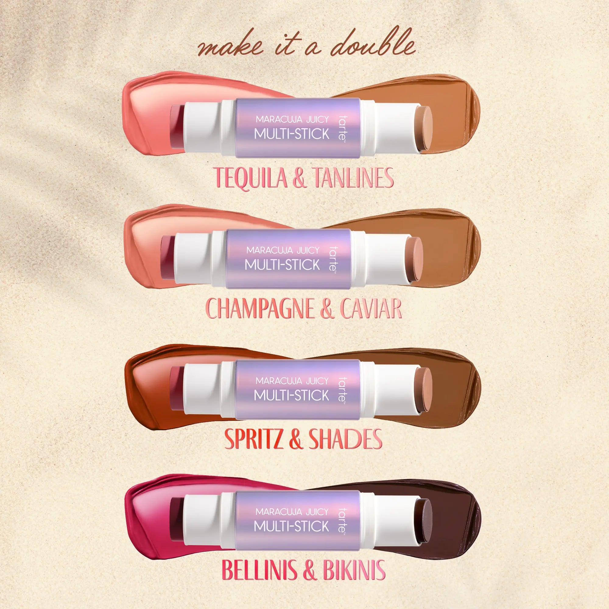 Tarte Maracuja Juicy Multi-Stick + Brush - Double-Ended Cream Blush & Bronzer Stick