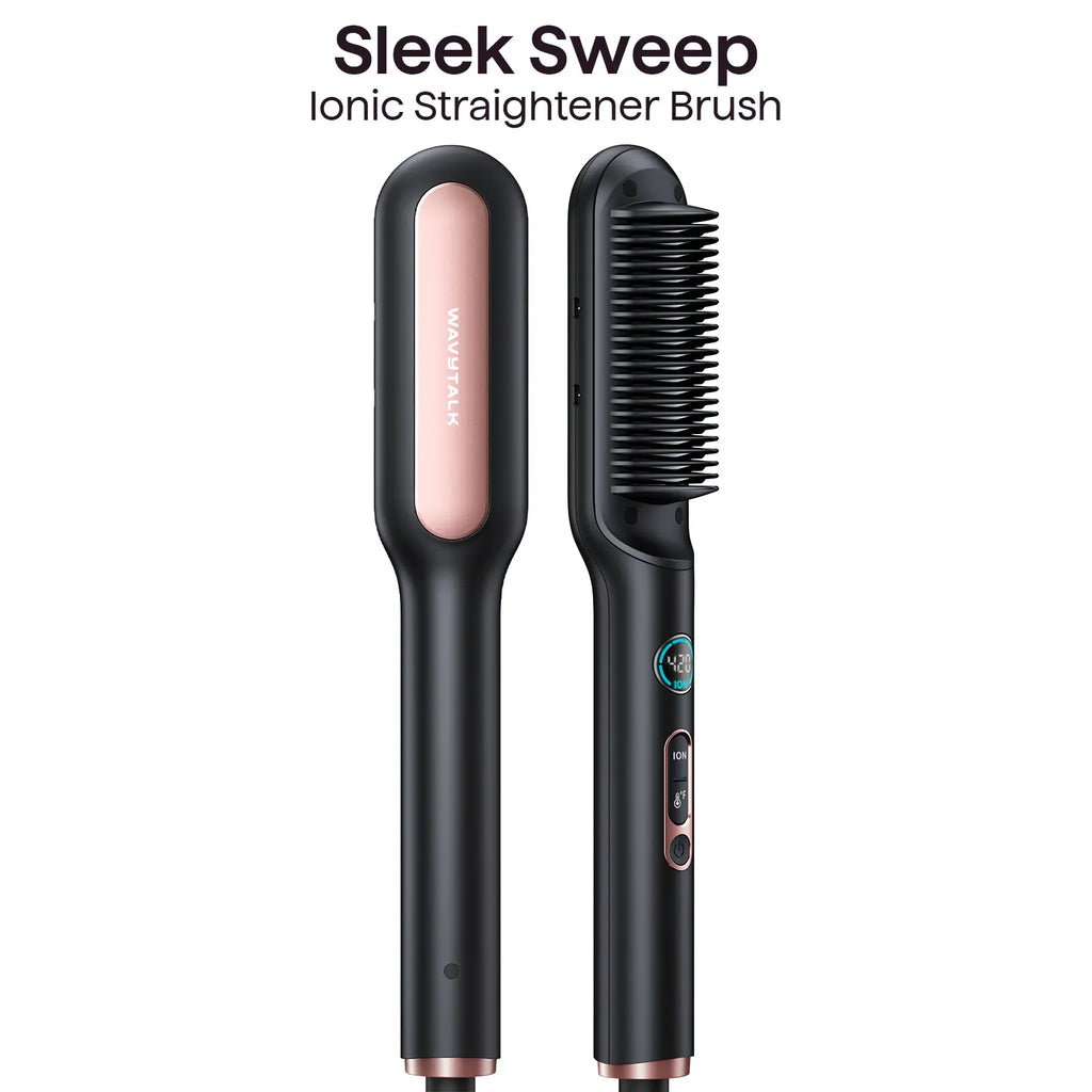 Wavytalk Sleek Sweep Ionic Hair Straightener Brush Straightening Bristle