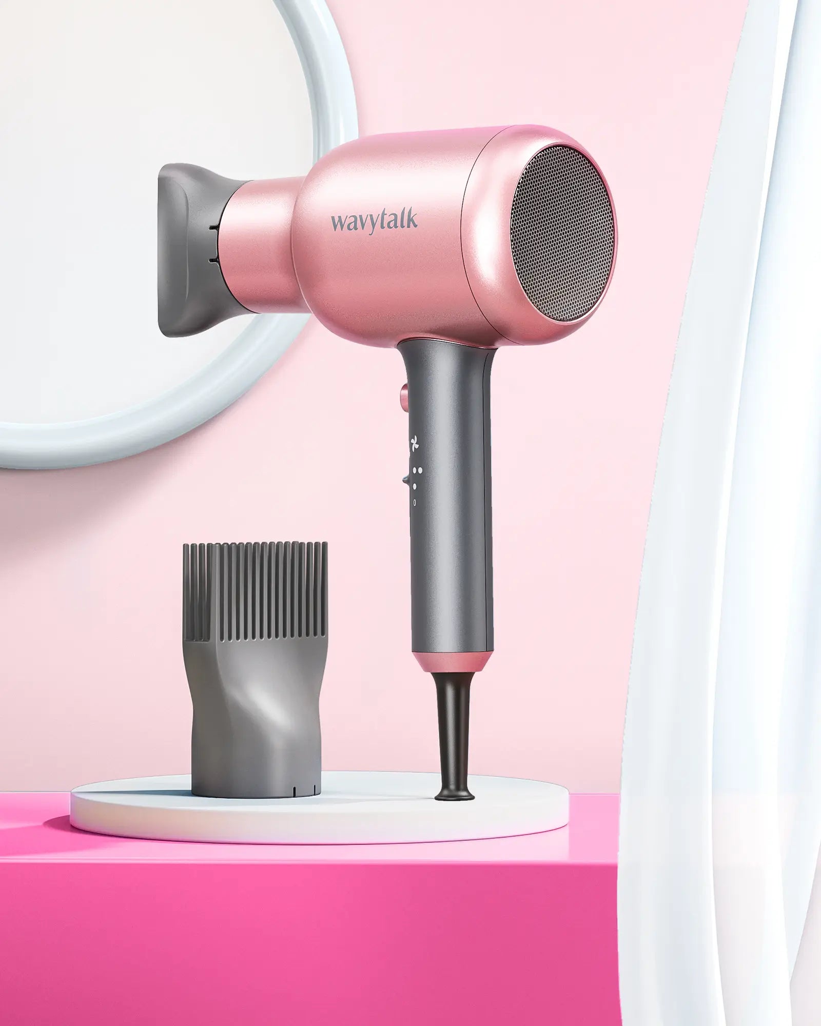 Wavytalk Blown Away Ionic Hair Dryer | 1875W Quick-Dry, Ceramic Coating Heat Damage Protection, Diffuser & Styling Comb Accessories, Lightweight & Quiet, Adaptable to All Hairstyles