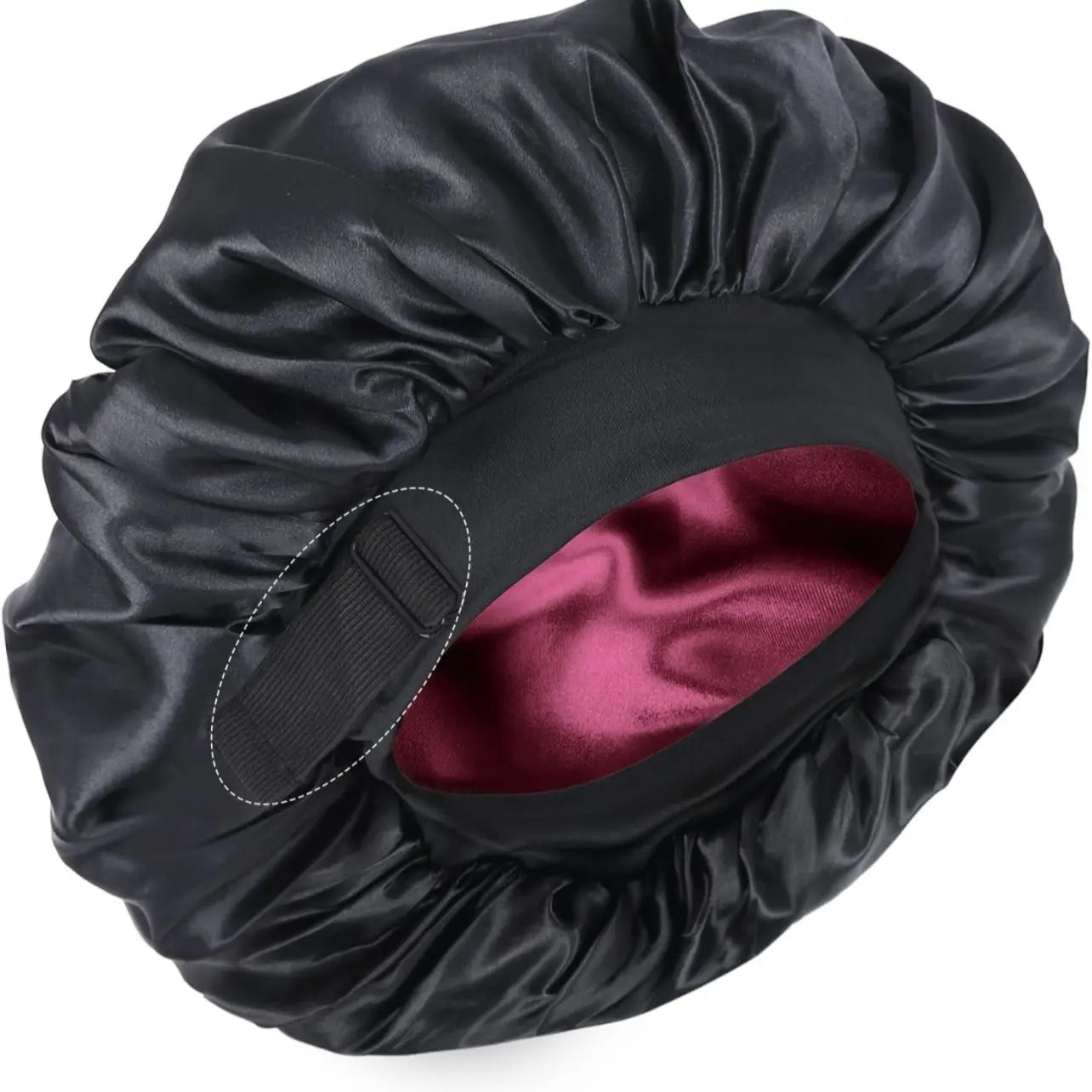 Silk for Sleeping Double Layer Satin Adjustable for Black Woman Sleep Cap Reversible Hair for Curly Hair (Blackandpurple) Love Lucy Bonnet Hats Daily Heatless Elastic Haircare
