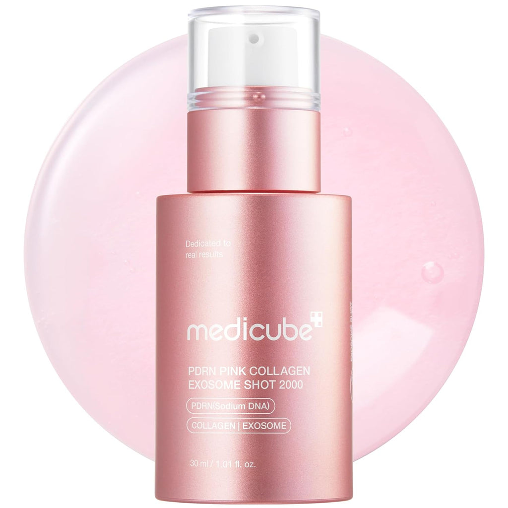 Exosome Shot PDRN Pink Collagen 2,000 PPM Spicule Facial Serum | Liquid Skin Booster | Exosome, Salmon DNA Spicules | Uneven Skin Tone, Pore Care, Skin Texture | Korean Skincare, 1.01 Fl.Oz