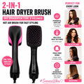 2-In-1 Hair Dryer Brush – One Step Hot Air Styler for Drying, Curling, Straightening & Adding Volume, Smooth Frizz-Free Hair Styling Tool