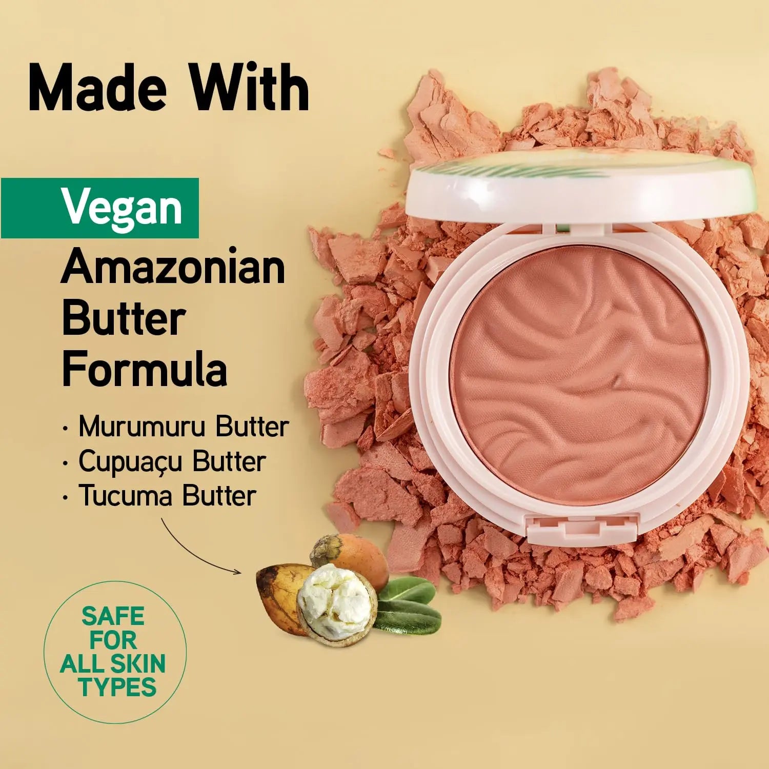 Physicians Formula Murumuru Butter Powder Blush - Shade 6811 Vintage Rouge, Silky, Moisturizing, Radiant, Blendable, Dermatologist Approved, Vegan, Fragrance-Free, Cruelty-Free Single Item for Adult Combination Skin