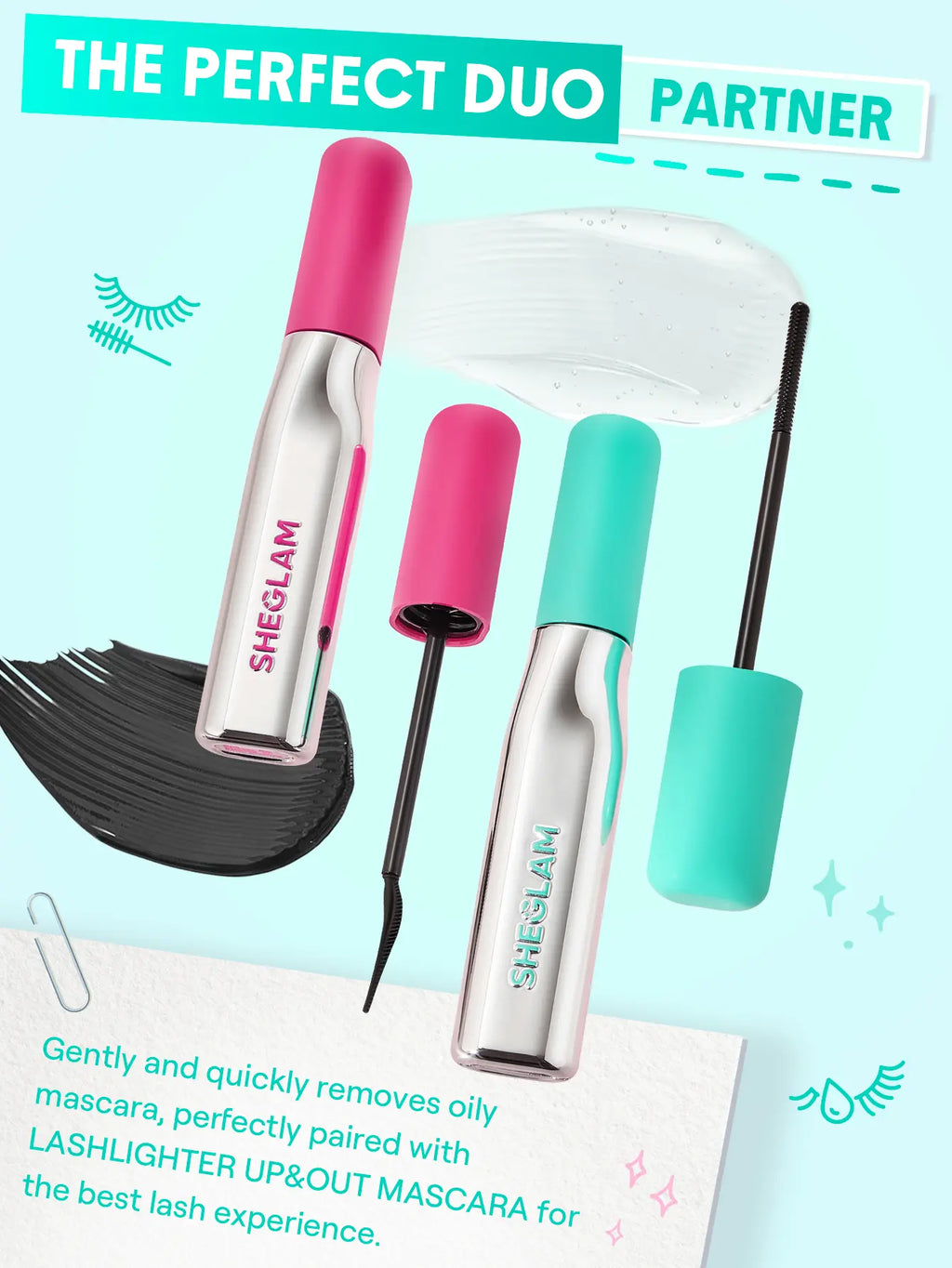 【FREE SHIPPING】SHEGLAM Lashlighter up & Out Black Mascara Waterproof Lengthening Eyes Lashes Ez Remove Lash Treatment