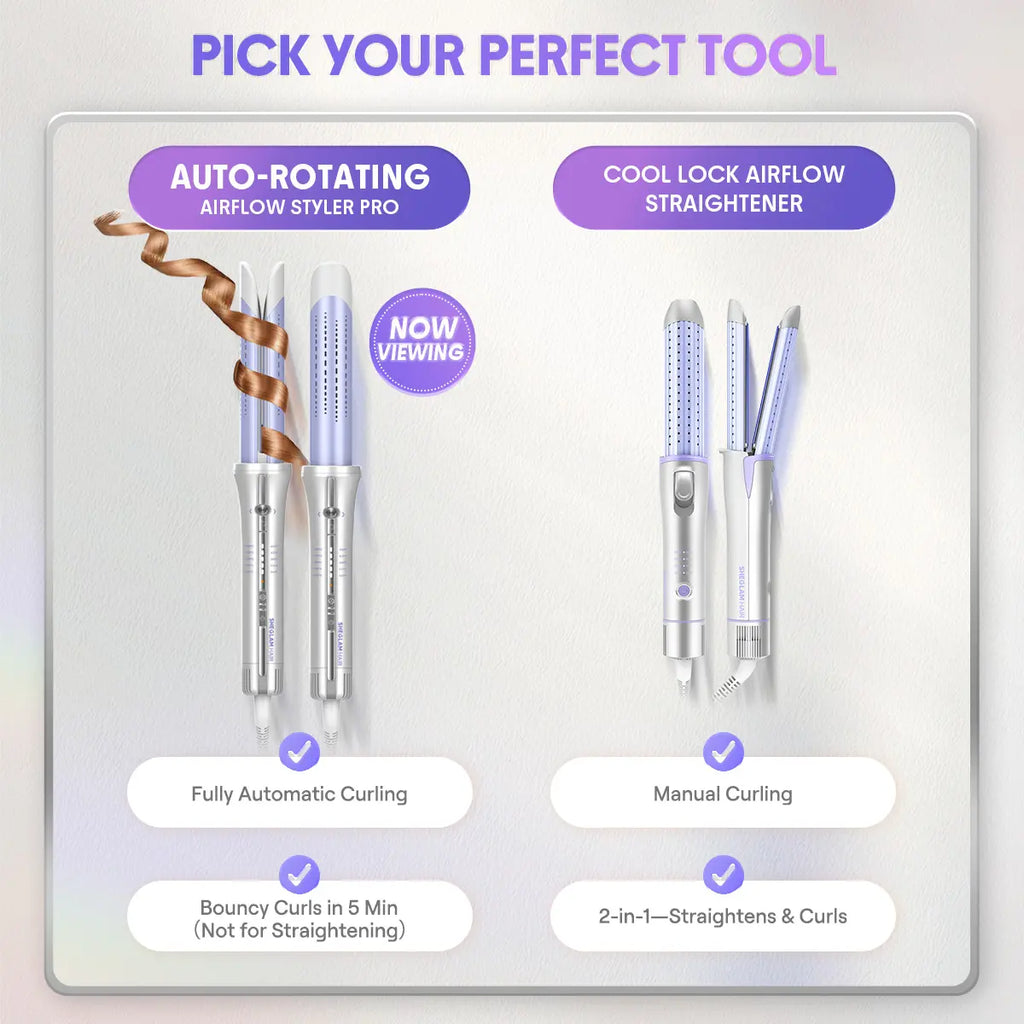 SHEGLAM HAIR One Touch Airflow Styler Pro | Auto Rotating Curling Iron | 1/1.25 Inch Curls | 360° Cooling Airflow | 5-Level Temps | anti Scald | Glosspro Ceramic Coating | Less Damage | Bouncy & Long Lasting Curls#Automatic Curling Iron #Girly Essentials