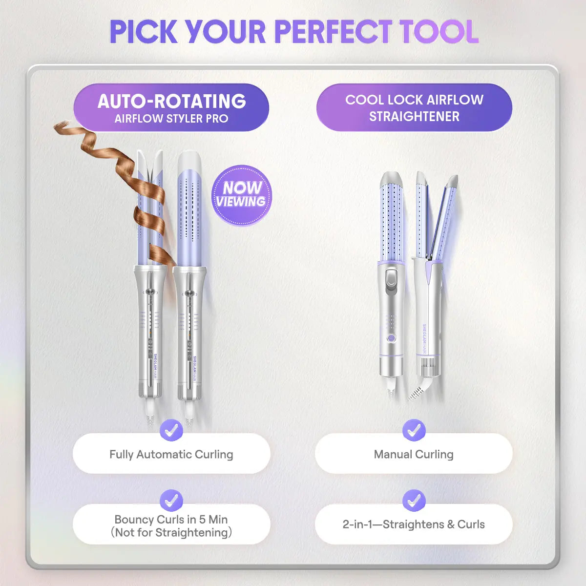SHEGLAM HAIR One Touch Airflow Styler Pro | Auto Rotating Curling Iron | 1/1.25 Inch Curls | 360° Cooling Airflow | 5-Level Temps | anti Scald | Glosspro Ceramic Coating | Less Damage | Bouncy & Long Lasting Curls#Automatic Curling Iron #Girly Essentials