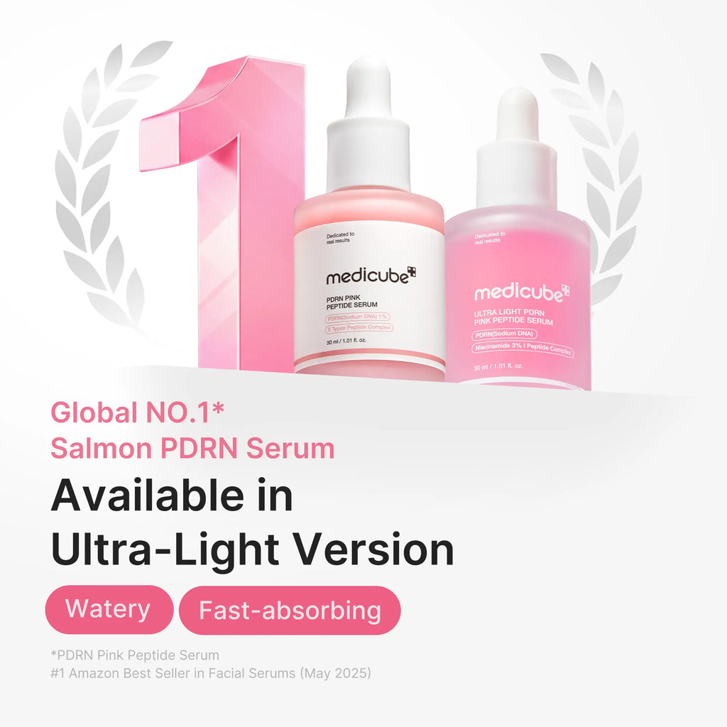[NEW] [Medicube] Ultra Light PDRN Pink Peptide Serum | Lightweight Hydrating Serum with Salmon PDRN & Hyaluronic Acid | Fast-Absorbing Glow Care for Skin Clarity | K-Beauty, Korean Skincare (30Ml / 1.01 Fl. Oz.) (110Ml / 3.72 Oz)