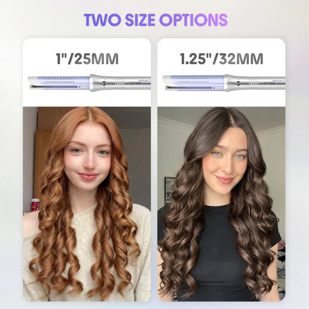 SHEGLAM HAIR One Touch Airflow Styler Pro | Auto Rotating Curling Iron | 1/1.25 Inch Curls | 360° Cooling Airflow | 5-Level Temps | anti Scald | Glosspro Ceramic Coating | Less Damage | Bouncy & Long Lasting Curls#Automatic Curling Iron #Girly Essentials