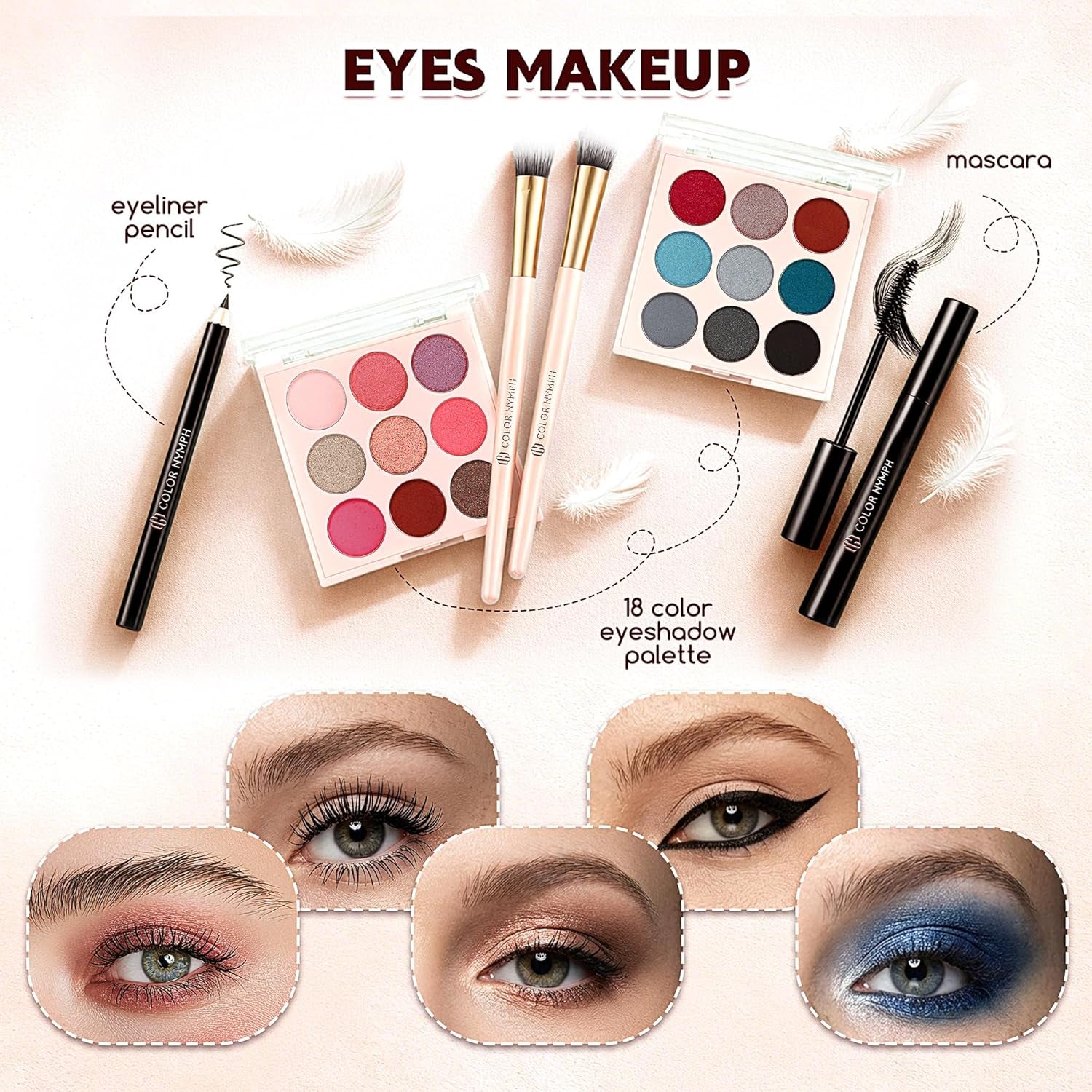 All in One Makeup Kit for Teen Girls Beginner, Makeup Gift Set with Eyeshadow Palette Blush Lipstick Lip Pencil Eye Pencil Brush Mascara Portable Bag - Pink