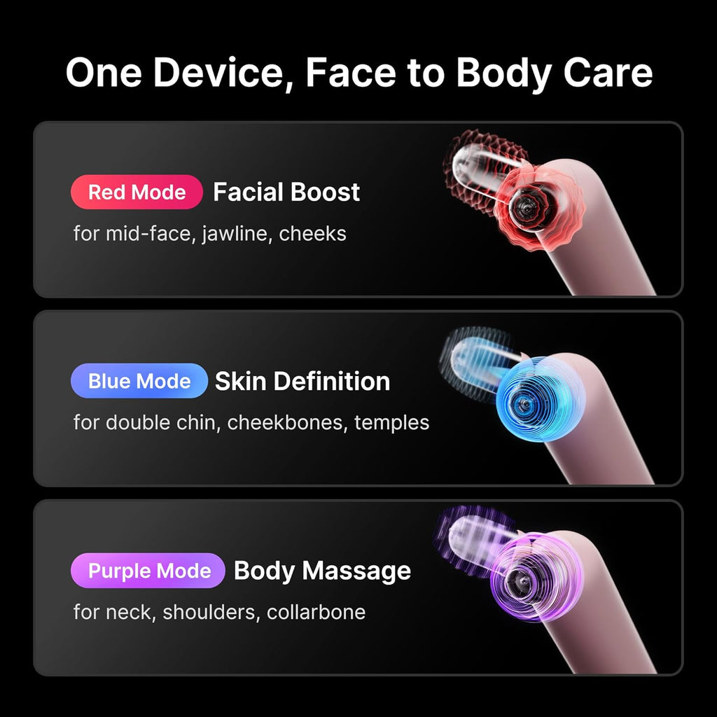 At-Home Contour & Define Device Set: Mini Booster Pro plus Face Roller Device Set Pink and PDRN Booster Gel | PDRN, Peptides & Niacinamide | Face & Body Massager for Depuffing & Contouring