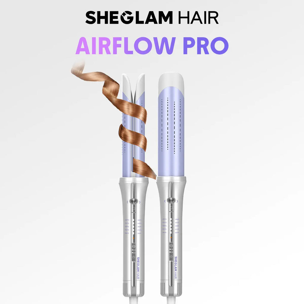 SHEGLAM HAIR One Touch Airflow Styler Pro | Auto Rotating Curling Iron | 1/1.25 Inch Curls | 360° Cooling Airflow | 5-Level Temps | anti Scald | Glosspro Ceramic Coating | Less Damage | Bouncy & Long Lasting Curls#Automatic Curling Iron #Girly Essentials
