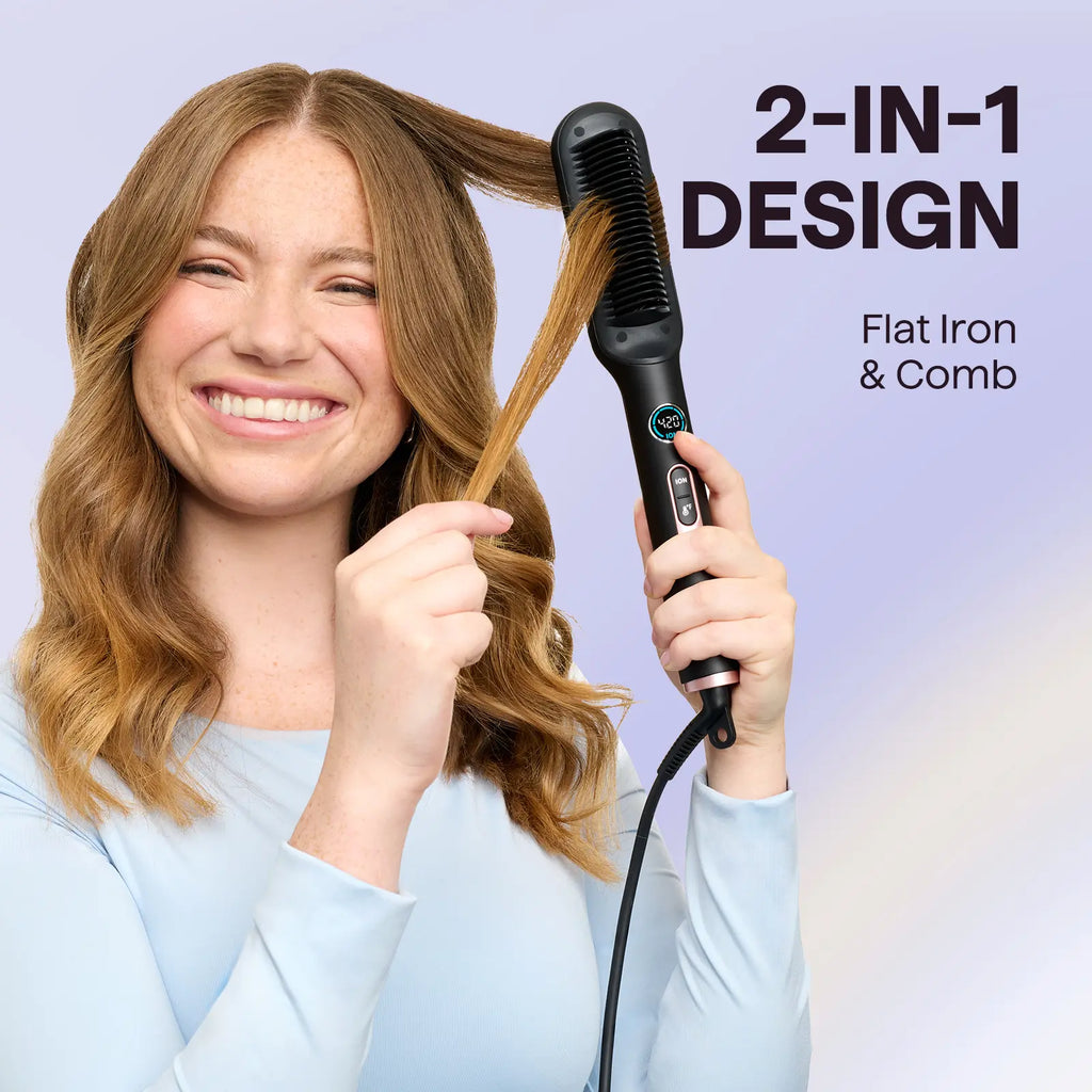 Wavytalk Sleek Sweep Ionic Hair Straightener Brush Straightening Bristle