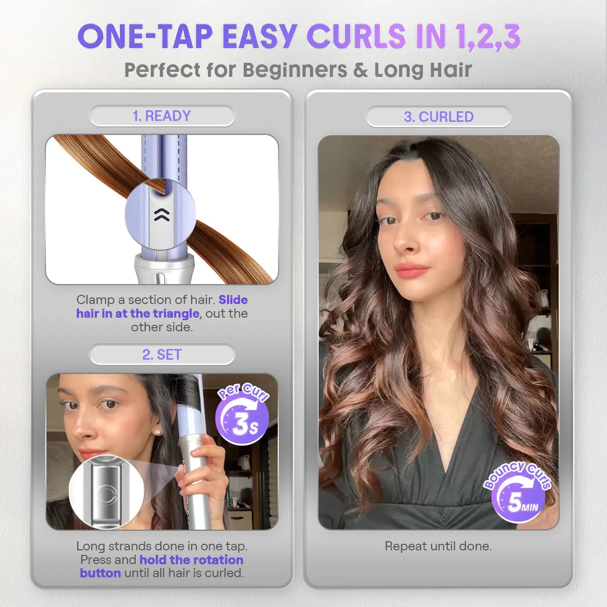 SHEGLAM HAIR One Touch Airflow Styler Pro | Auto Rotating Curling Iron | 1/1.25 Inch Curls | 360° Cooling Airflow | 5-Level Temps | anti Scald | Glosspro Ceramic Coating | Less Damage | Bouncy & Long Lasting Curls#Automatic Curling Iron #Girly Essentials