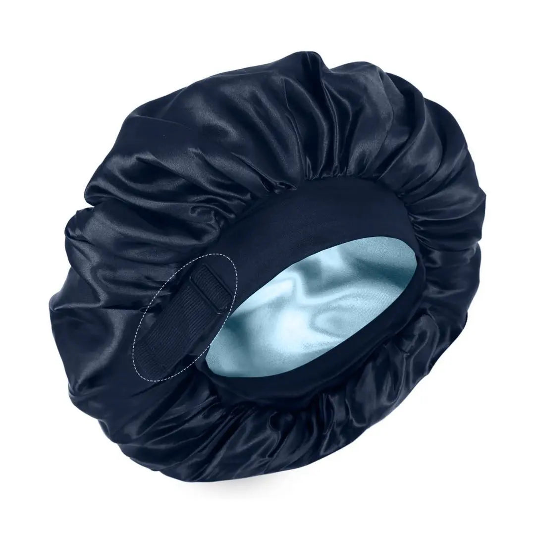 Silk for Sleeping Double Layer Satin Adjustable for Black Woman Sleep Cap Reversible Hair for Curly Hair (Blackandpurple) Love Lucy Bonnet Hats Daily Heatless Elastic Haircare