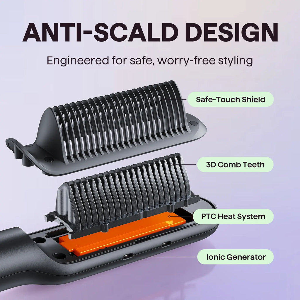 Wavytalk Sleek Sweep Ionic Hair Straightener Brush Straightening Bristle