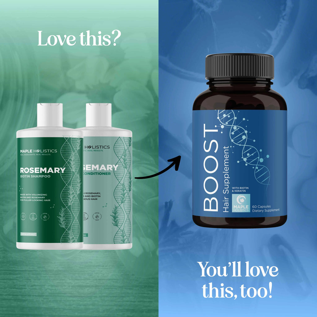 Maple Holistics Biotin & Rosemary Shampoo and Conditioner Set - Volumizing Hair Care for Thicker-Looking Hair | Scalp Invigorating Formula with Rosemary Oil | Sulfate-Free & Vegan Duo for Fine & Thinning Hair