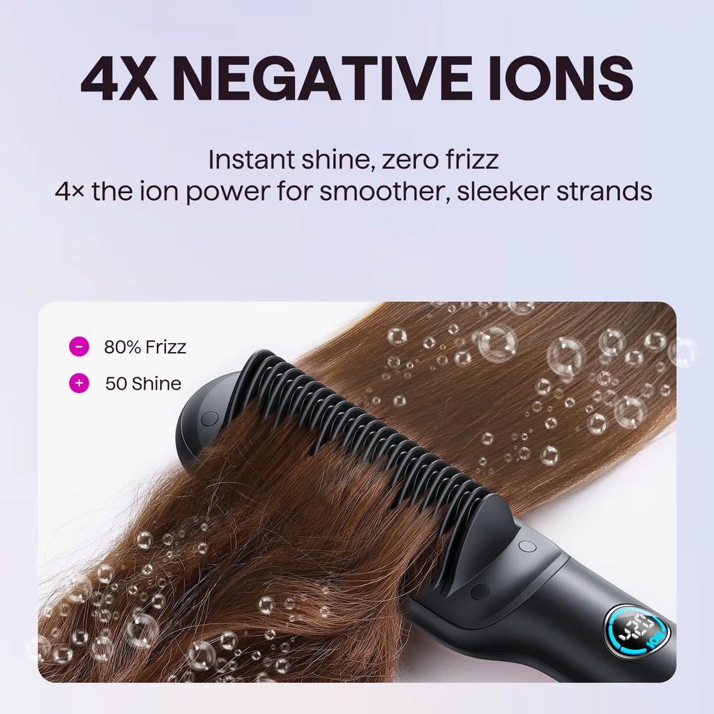 Wavytalk Sleek Sweep Ionic Hair Straightener Brush Straightening Bristle