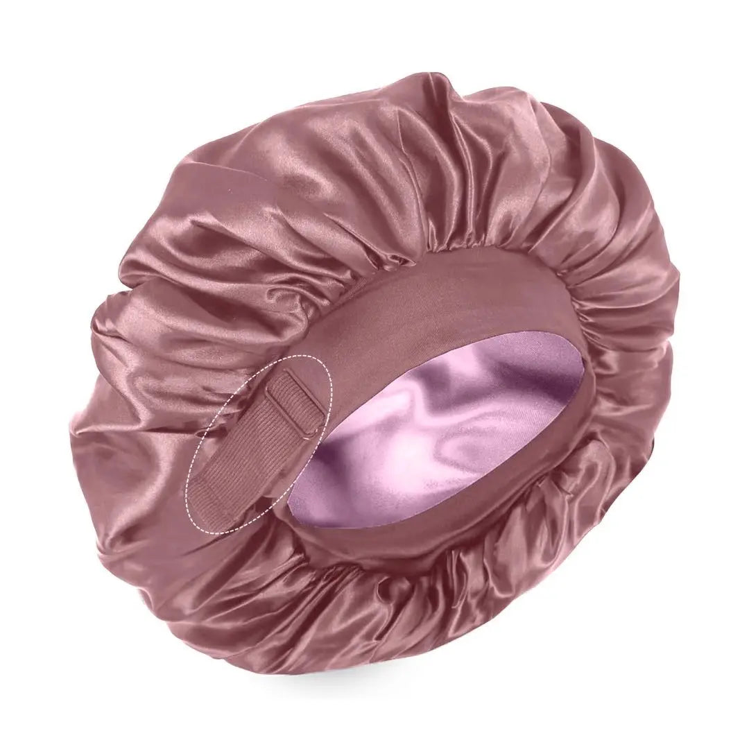 Silk for Sleeping Double Layer Satin Adjustable for Black Woman Sleep Cap Reversible Hair for Curly Hair (Blackandpurple) Love Lucy Bonnet Hats Daily Heatless Elastic Haircare
