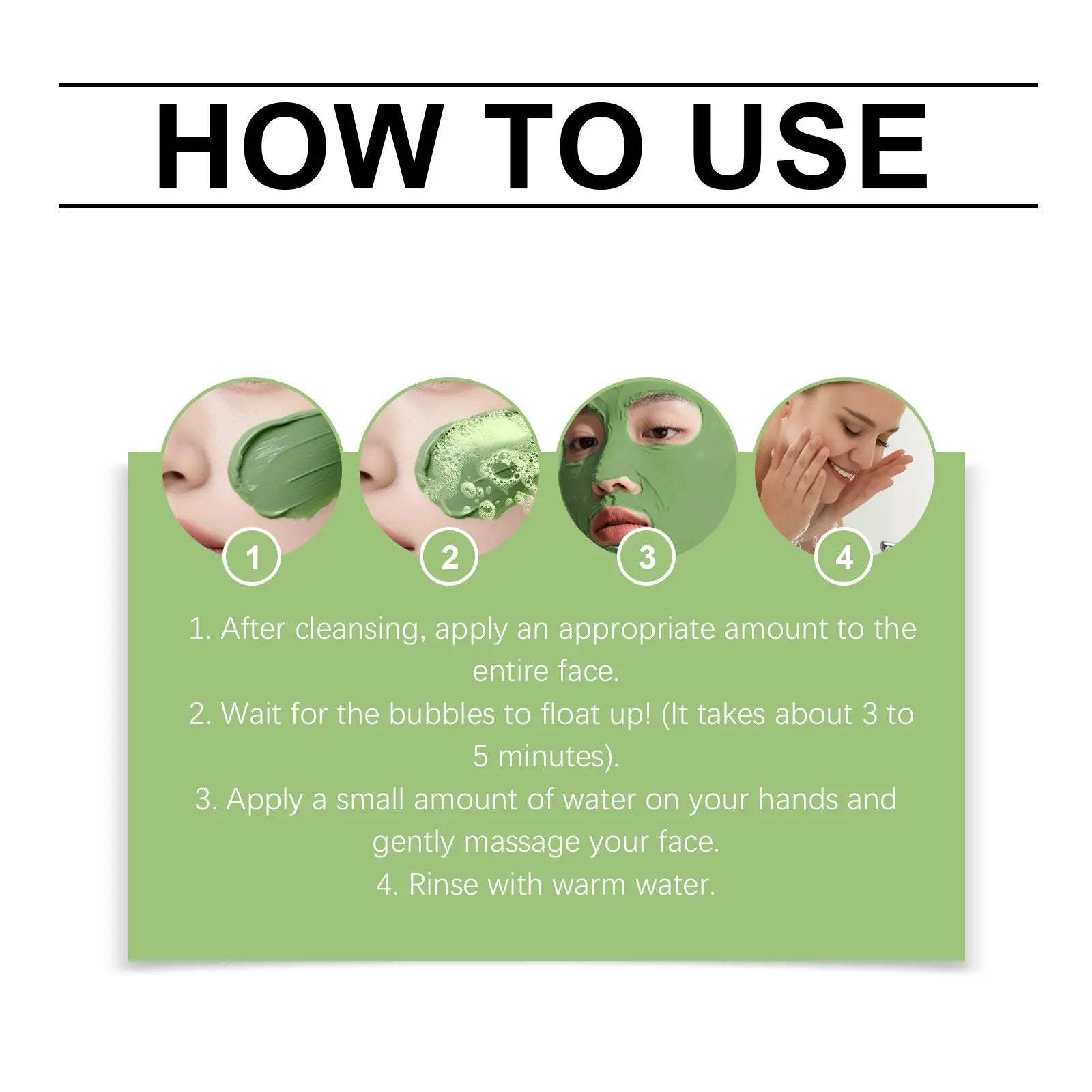 Bubble Cleansing Mask with 13% Pha Gentle Exfoliation, Deep Pore Cleaning, Moisturizing Brightening, Suitable for All Skin Types