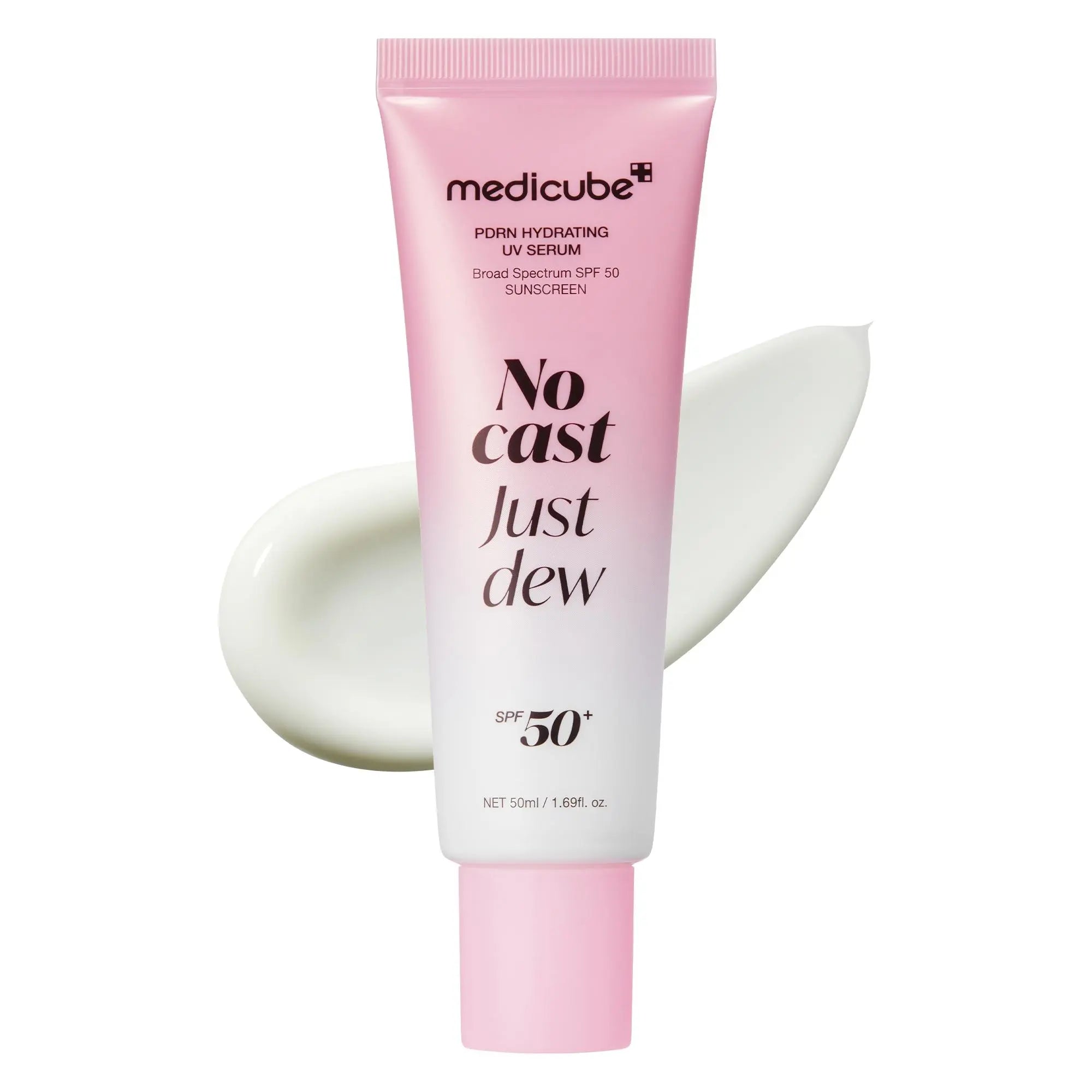 [Medicube] No Cast Just Glow Collagen Sunscreen | SPF 50 Broad Spectrum Face Sunscreen | Lightweight, Non-Sticky, Hydrating Formula | No White Cast or Residue | Peptide, Cica for Soothing & Natural Glow