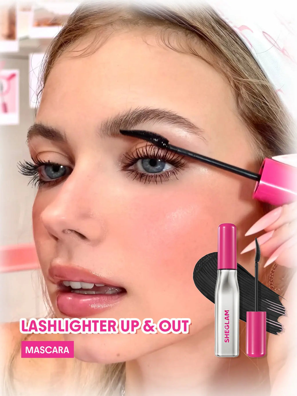 【FREE SHIPPING】SHEGLAM Lashlighter up & Out Black Mascara Waterproof Lengthening Eyes Lashes Ez Remove Lash Treatment
