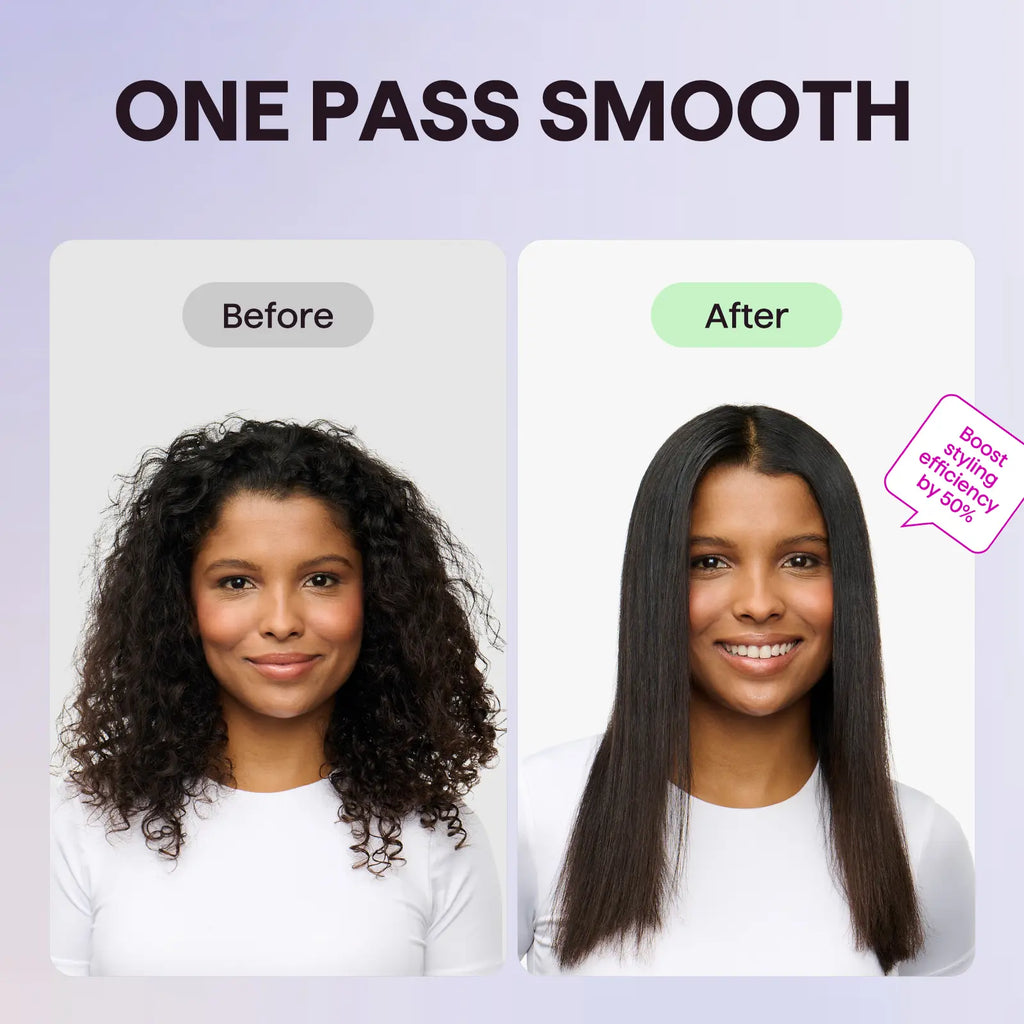 Wavytalk Steam Sesh Hair Straightener, Nano-Titanium Straightening Brush with Detachable Comb & 1.38'' Wide Plate for Frizz-Free, Shiny Hair