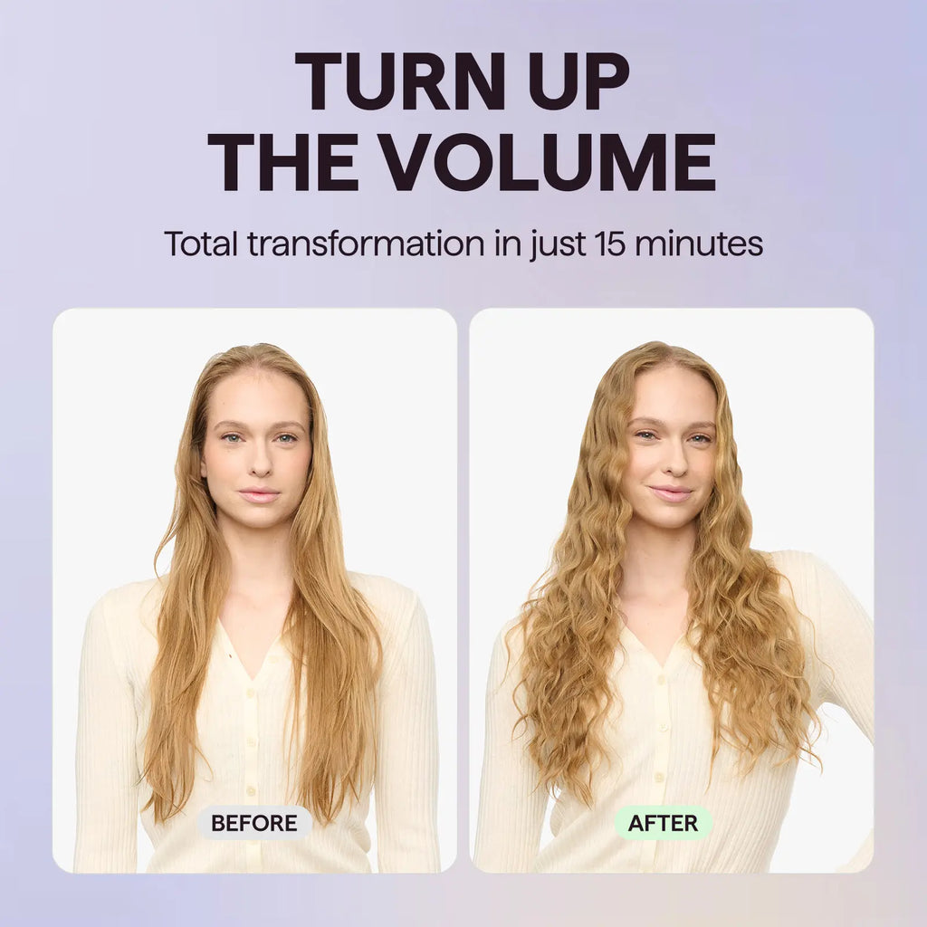 Wavytalk Power Wave Hair Crimper & Curling Wand for Beach Waves with Ionic Technology, Dual Voltage & Lightweight Design, Reducing Frizz & Damage, Perfect for Travel