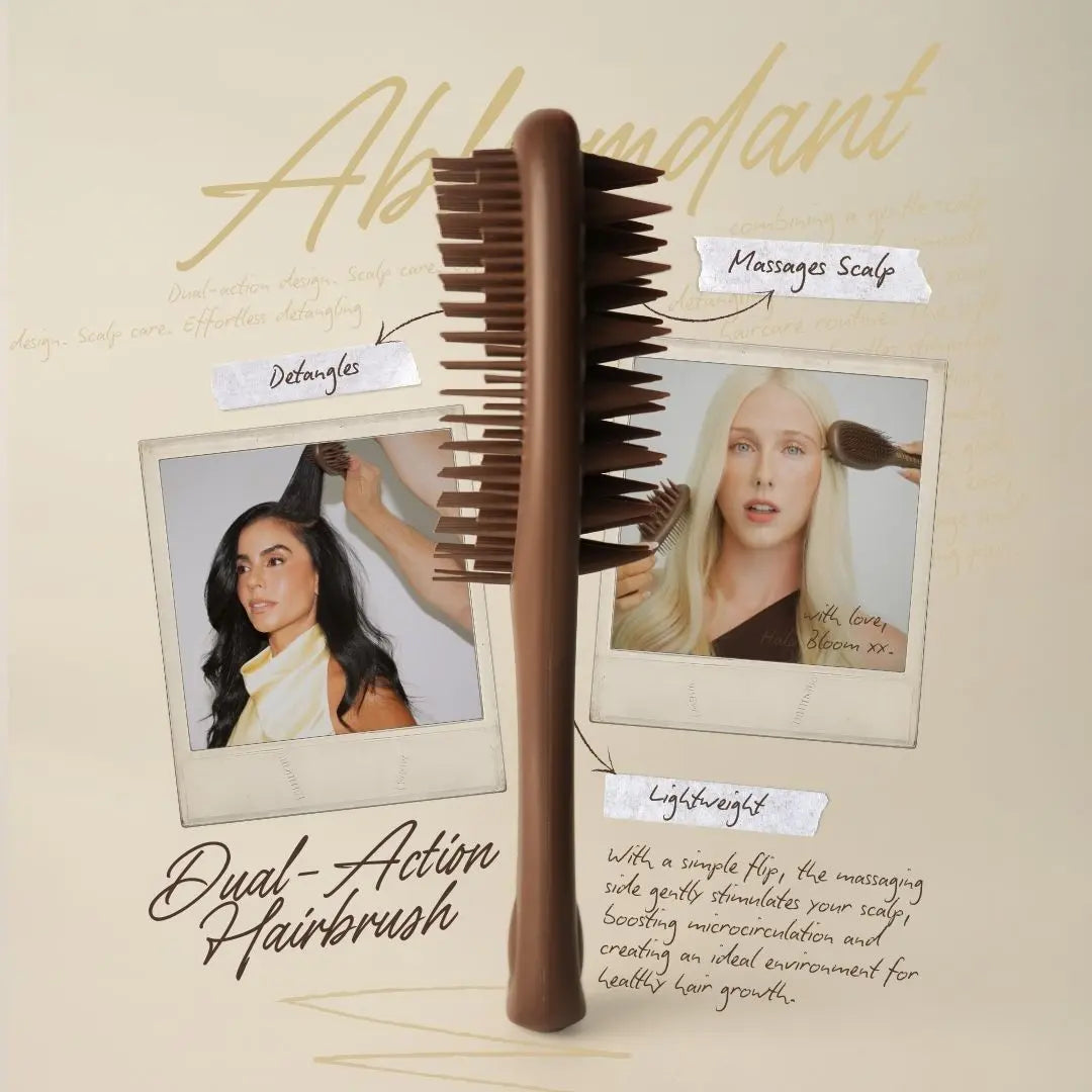 Halo Bloom Signature Set Gift Bundle the Secret Abloomdant Arcadia Hair Oil Serum Brush Set for Festive Hair Care