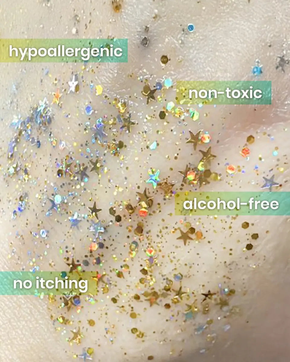 [RUBY VIBE CO] Fairyglow Face & Body Glitter Gel - Multi-Use Cosmetic Glitter for Face Body Hair & Lip Non-Toxic Skin-Friendly in Pink Gold White Silver