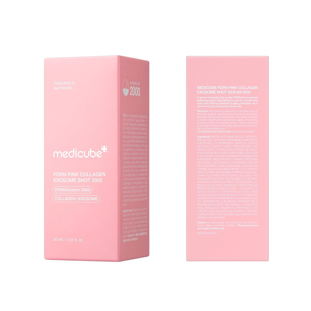 Exosome Shot PDRN Pink Collagen 2,000 PPM Spicule Facial Serum | Liquid Skin Booster | Exosome, Salmon DNA Spicules | Uneven Skin Tone, Pore Care, Skin Texture | Korean Skincare, 1.01 Fl.Oz