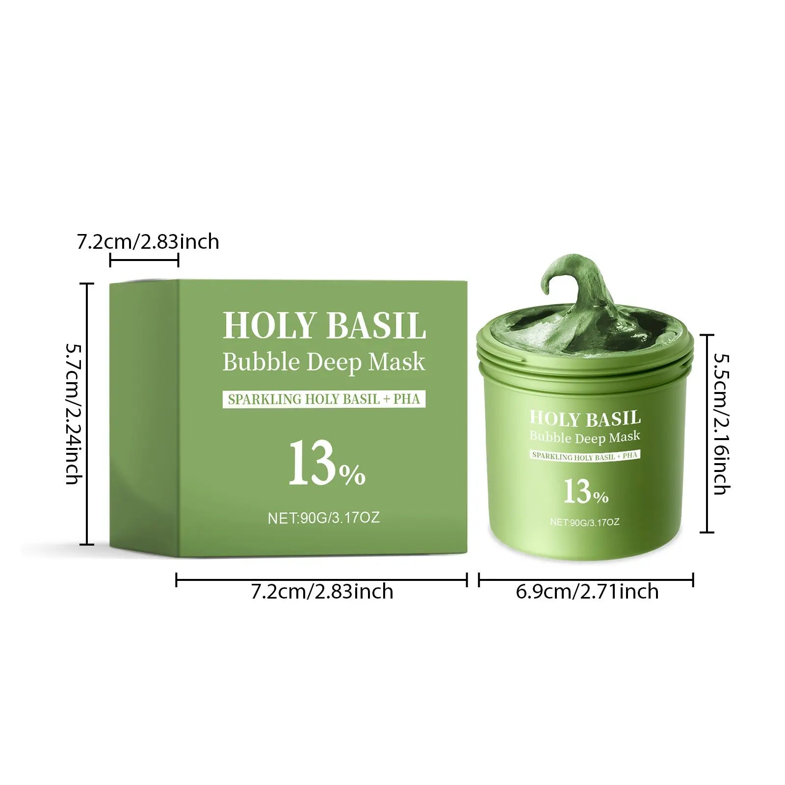 Bubble Cleansing Mask with 13% Pha Gentle Exfoliation, Deep Pore Cleaning, Moisturizing Brightening, Suitable for All Skin Types